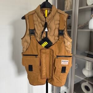 Moncler x Salehe Bembury Sierpinski Down Vest Layered Canvas Gilet 4 NEW Jacket